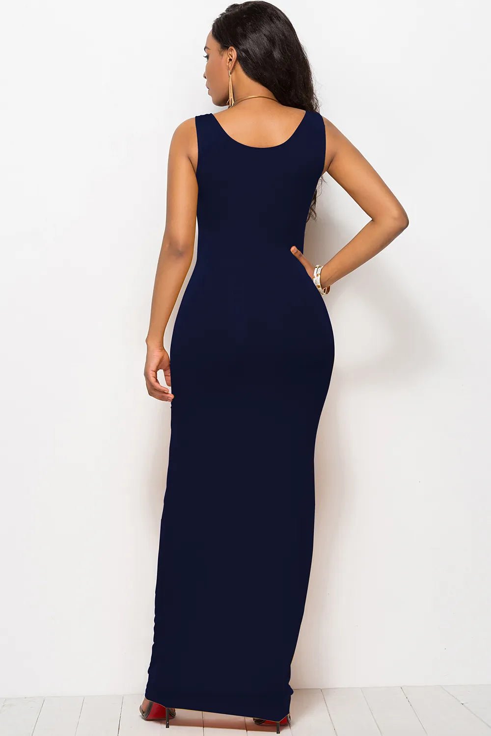 Scoop Neck Wide Strap Maxi Dress - Crowned Energy CO.