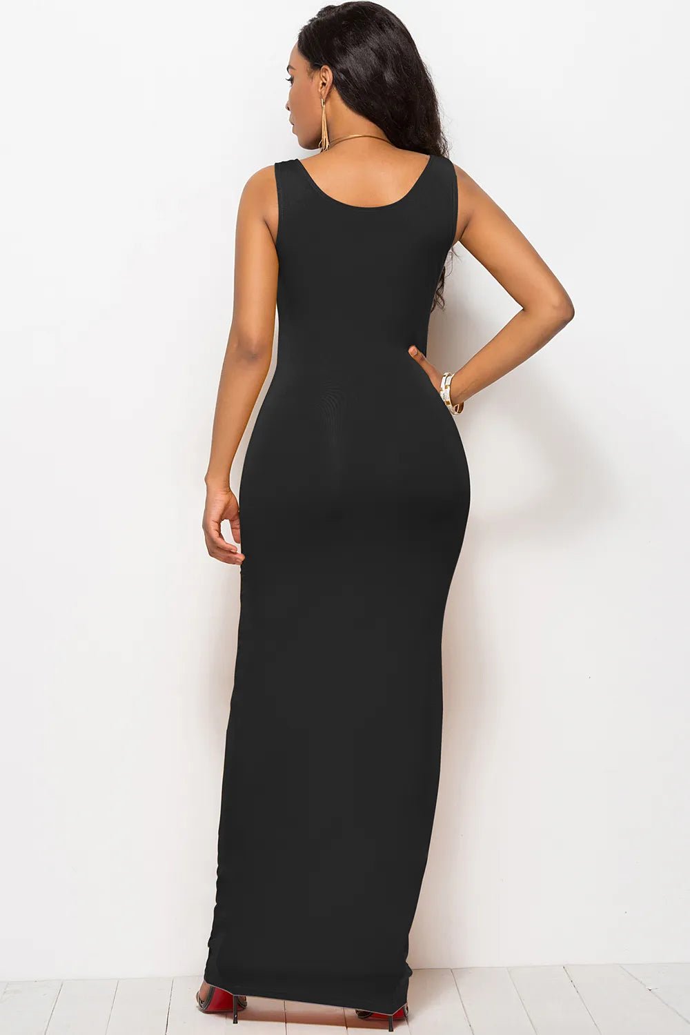 Scoop Neck Wide Strap Maxi Dress - Crowned Energy CO.