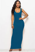 Scoop Neck Wide Strap Maxi Dress - Crowned Energy CO.