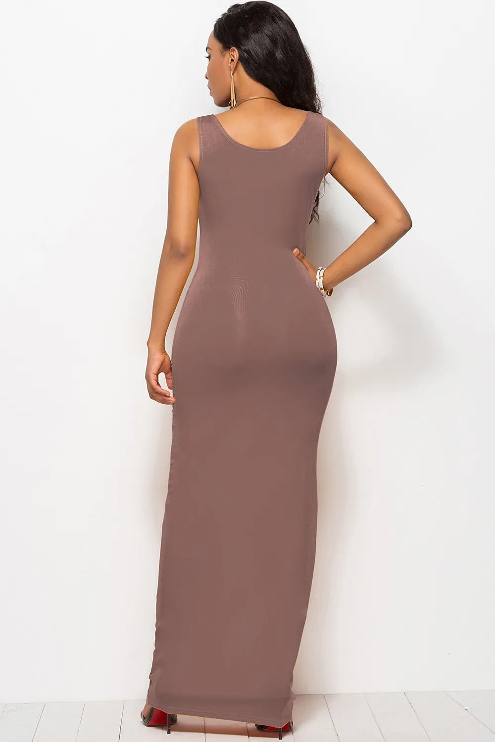 Scoop Neck Wide Strap Maxi Dress - Crowned Energy CO.