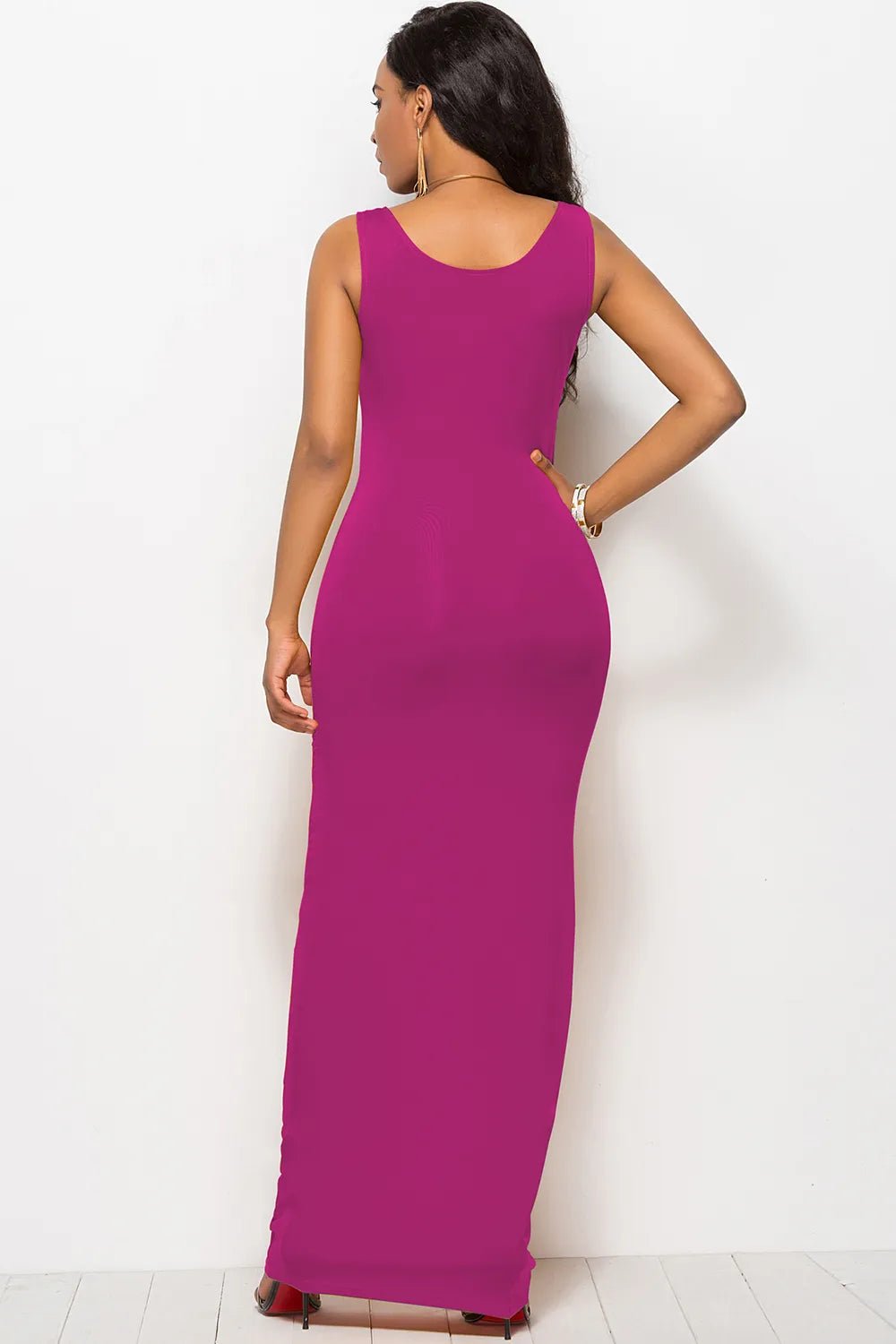 Scoop Neck Wide Strap Maxi Dress - Crowned Energy CO.