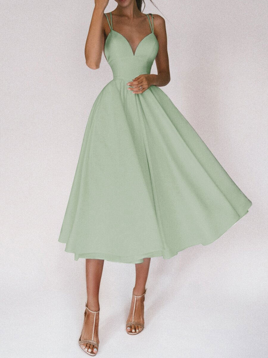 Crowned Energy CO. Apricot / 2XL Goddess Vibes Dresses Sexy V-neck Suspender Dress Summer Fashion A-Line Long Dresses For Women