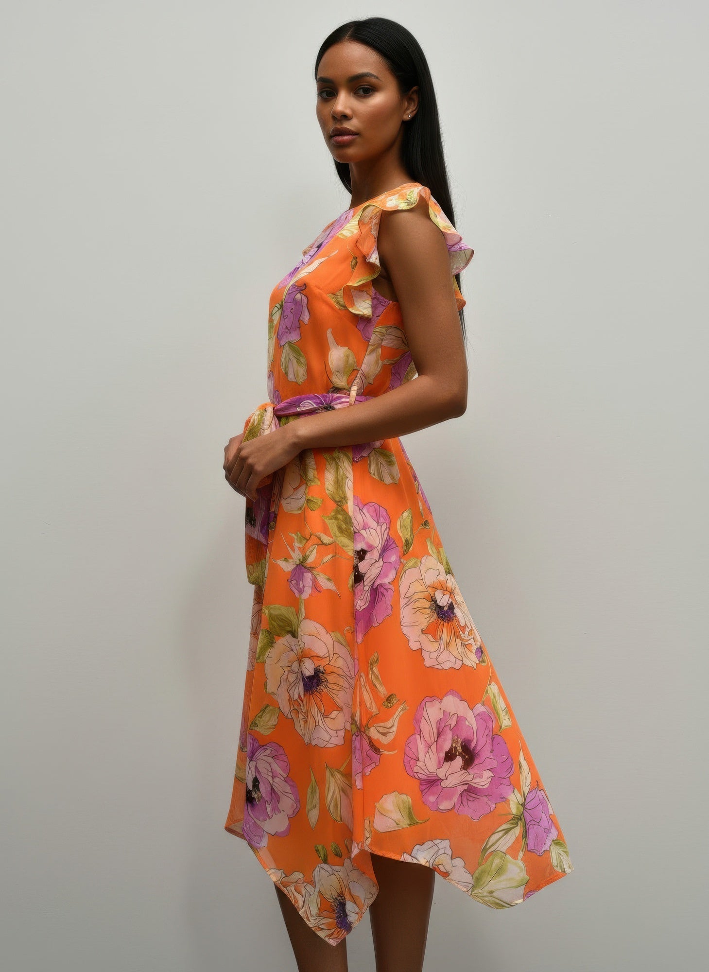 Shelby & Palmer Floral Ruffled Sleeve - Crowned Energy CO.