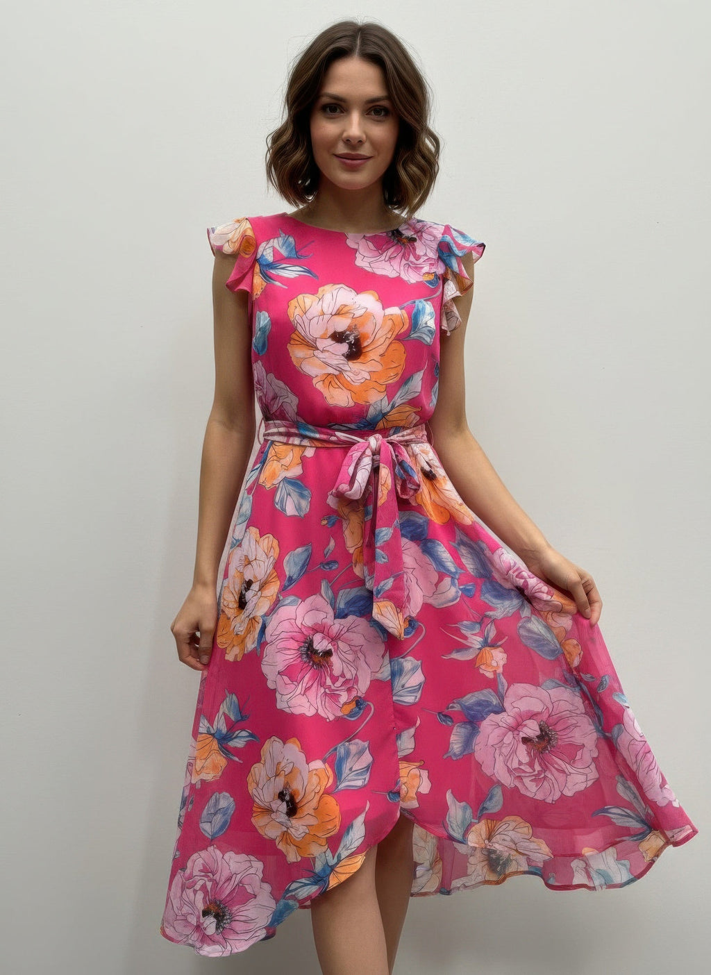 Shelby & Palmer Floral Ruffled Sleeve - Crowned Energy CO.