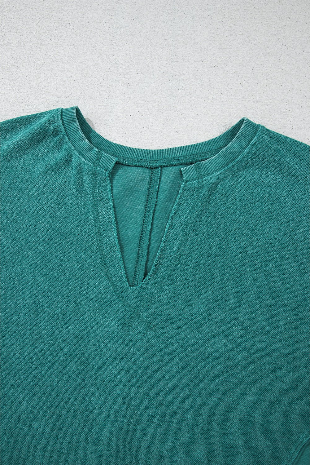 Crowned Energy CO. Skobeloff / S / 65%Polyester+35%Cotton Dear-Lover Dropshipping Tops/Sweatshirts & Hoodies Skobeloff Solid Color Notched Neck Drop Shoulder Sweatshirt