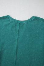 Crowned Energy CO. Skobeloff / S / 65%Polyester+35%Cotton Dear-Lover Dropshipping Tops/Sweatshirts & Hoodies Skobeloff Solid Color Notched Neck Drop Shoulder Sweatshirt
