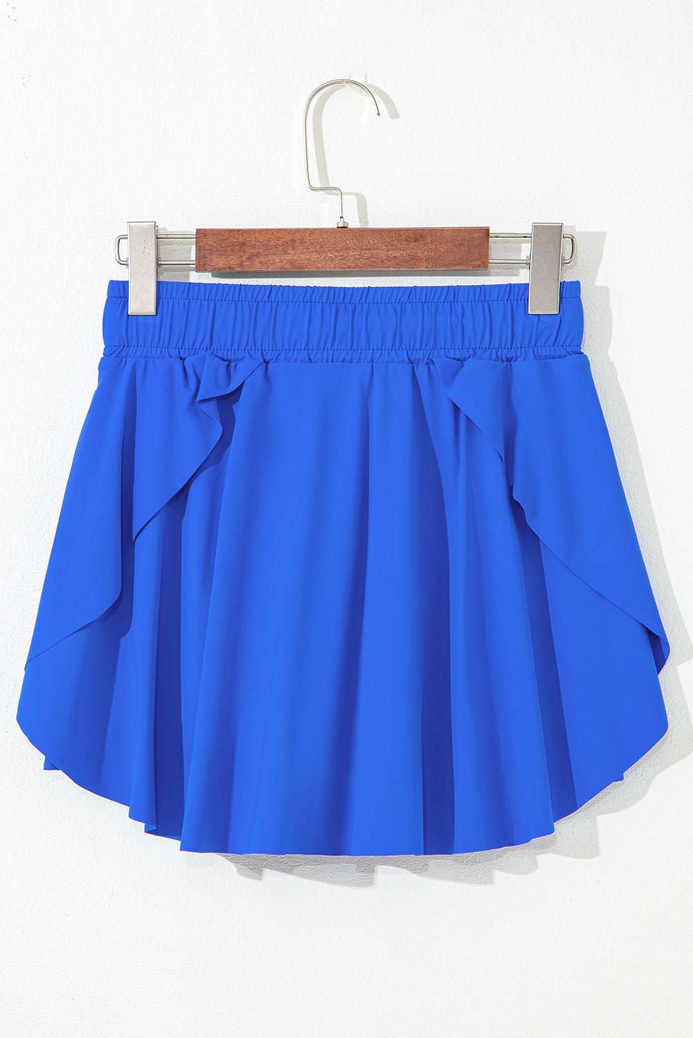 Sky Blue Drawstring Elastic Waistband Lined Tennis Skorts - Crowned Energy CO.