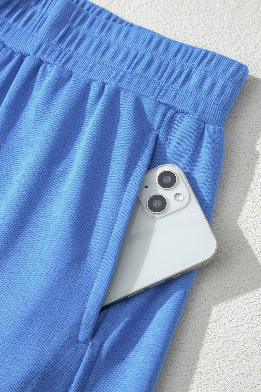 Sky Blue Slim Ribbed Tank Top and Sweatpants Set - Crowned Energy CO.