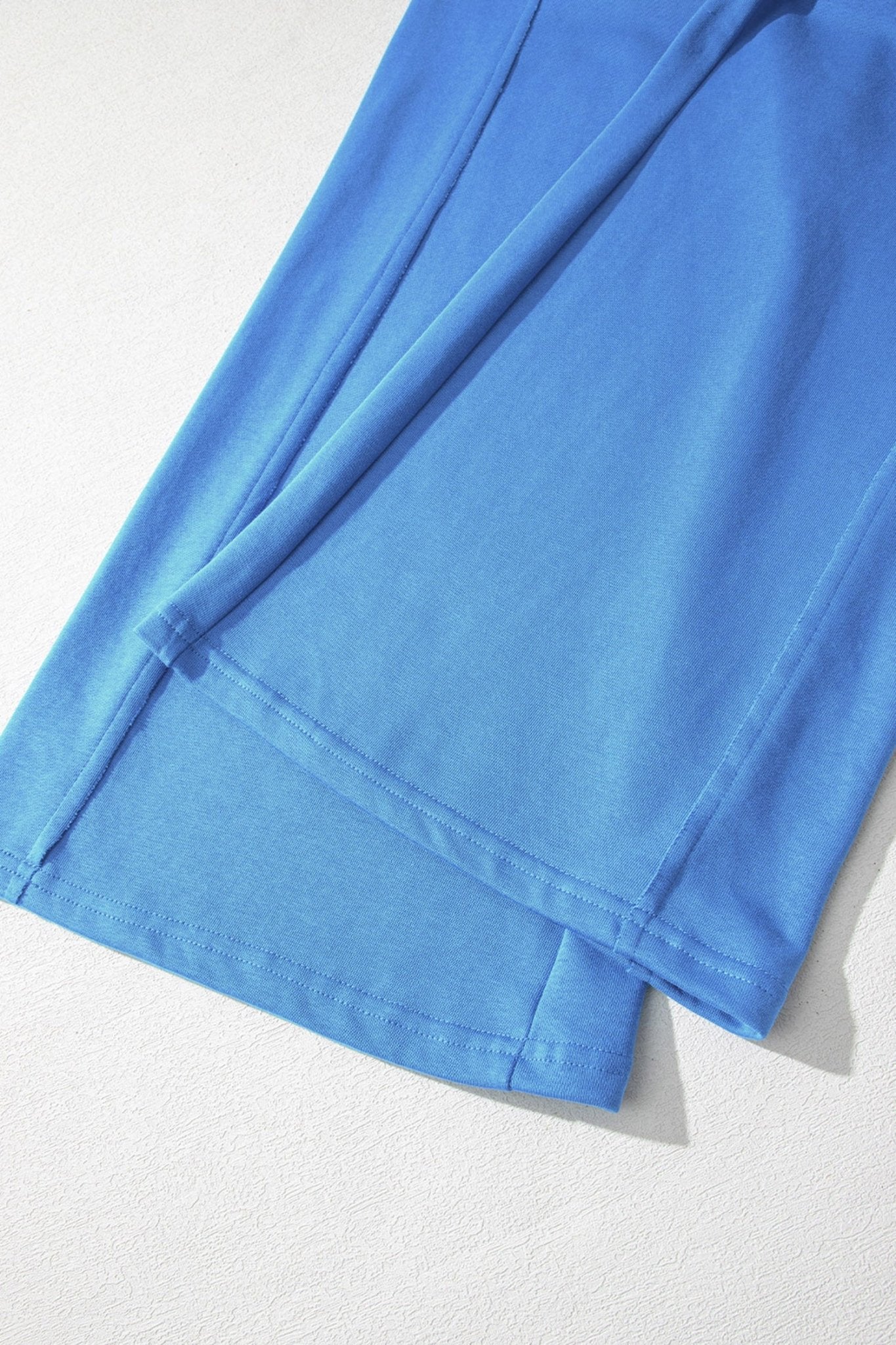Sky Blue Slim Ribbed Tank Top and Sweatpants Set - Crowned Energy CO.