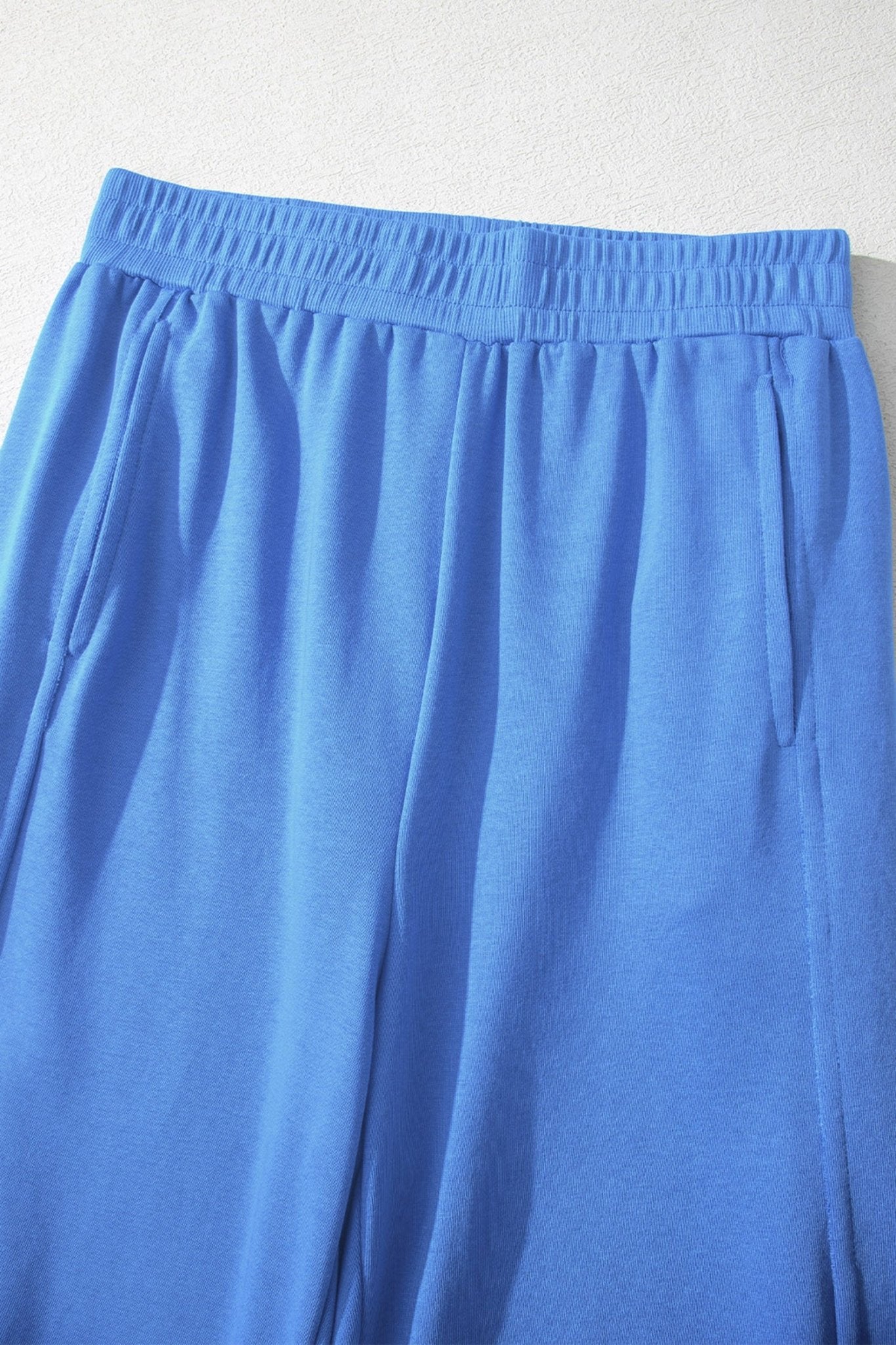 Sky Blue Slim Ribbed Tank Top and Sweatpants Set - Crowned Energy CO.