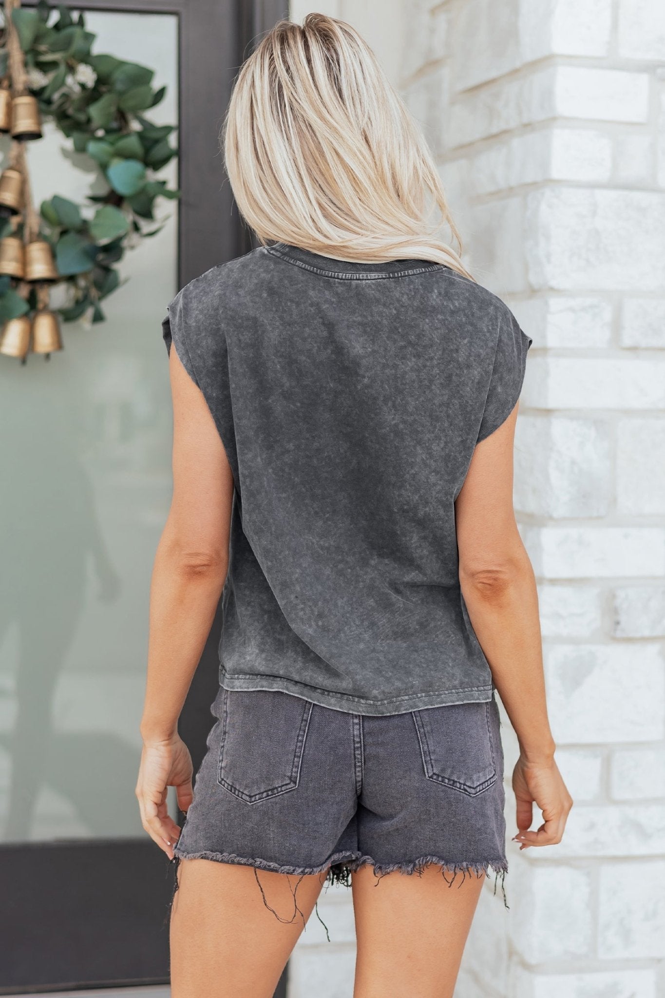 Sleet Cowboy & Beer Western Graphic Mineral Wash Tank Top - Crowned Energy CO.