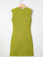 Crowned Energy CO. Light Blue / S Trendsi Dresses/Mini Dresses Sleeveless Ribbed Bodycon Dress