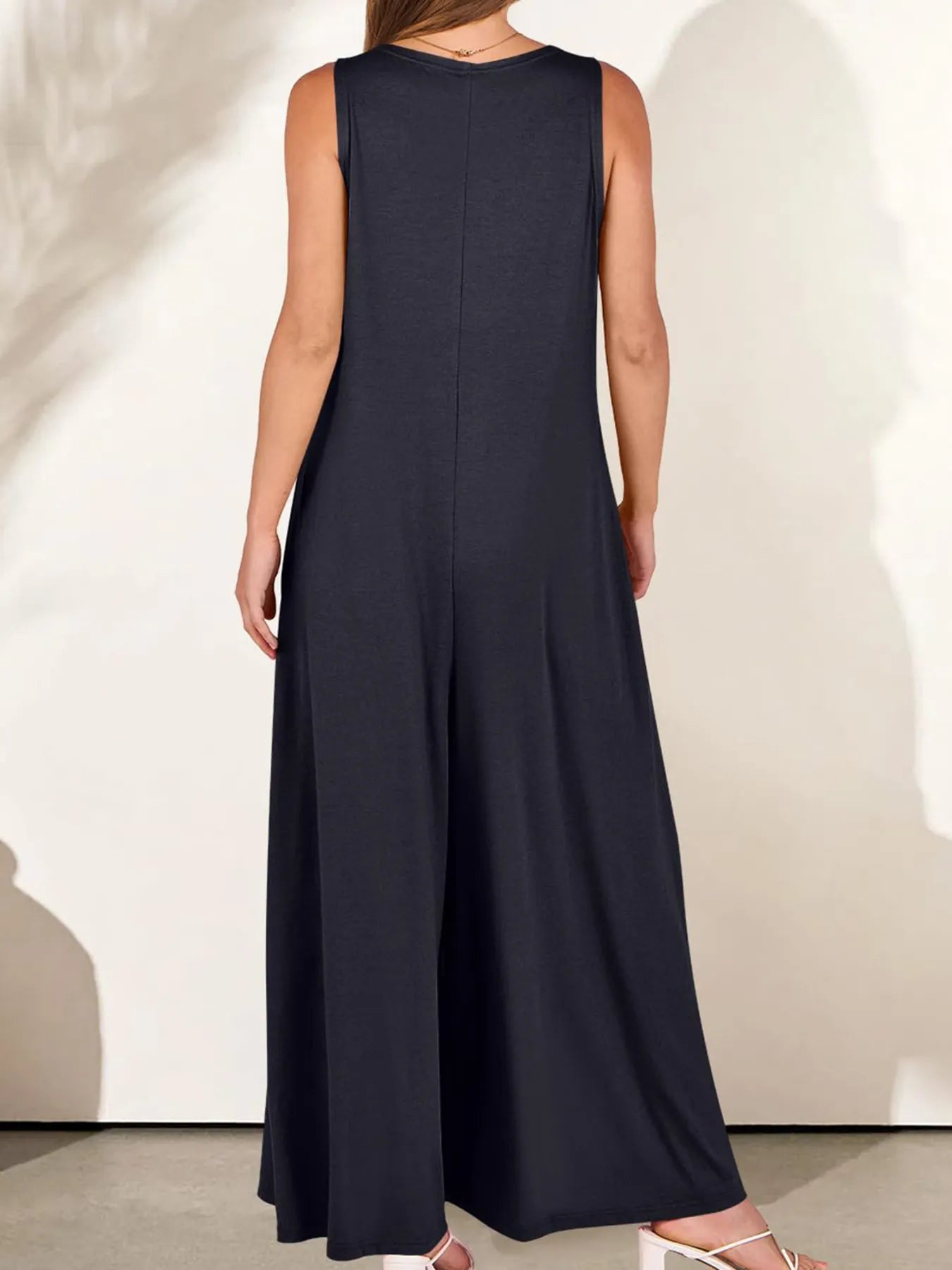 Crowned Energy CO. Wine Red / S Trendsi Jumpsuit Sleeveless V-Neck Jumpsuit with Pockets