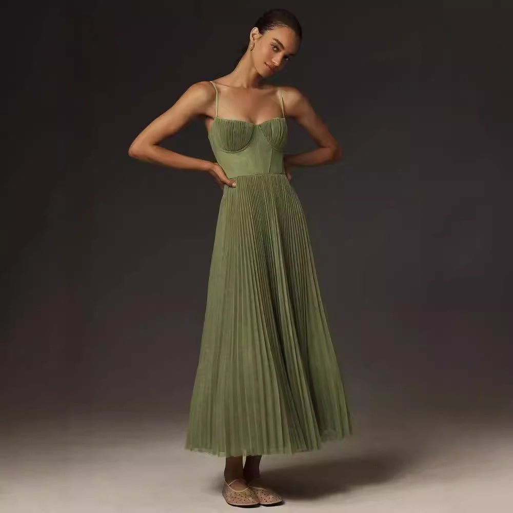 Crowned Energy CO. Green / L Goddess Vibes Dresses Sling Backless Sleeveless Slim Fit Dress