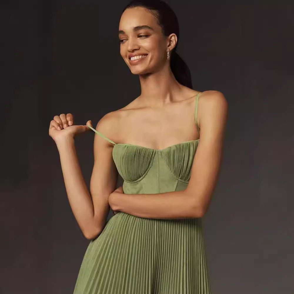 Crowned Energy CO. Green / L Goddess Vibes Dresses Sling Backless Sleeveless Slim Fit Dress