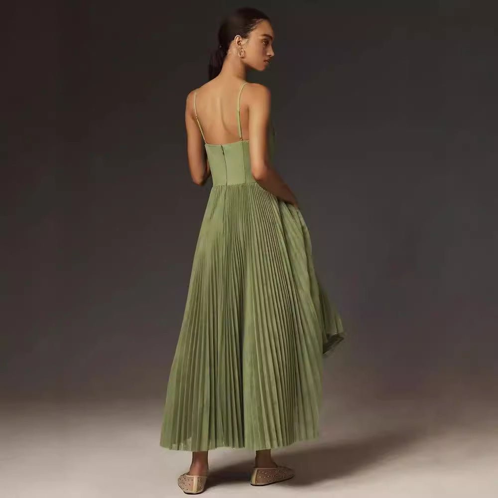 Crowned Energy CO. Green / L Goddess Vibes Dresses Sling Backless Sleeveless Slim Fit Dress