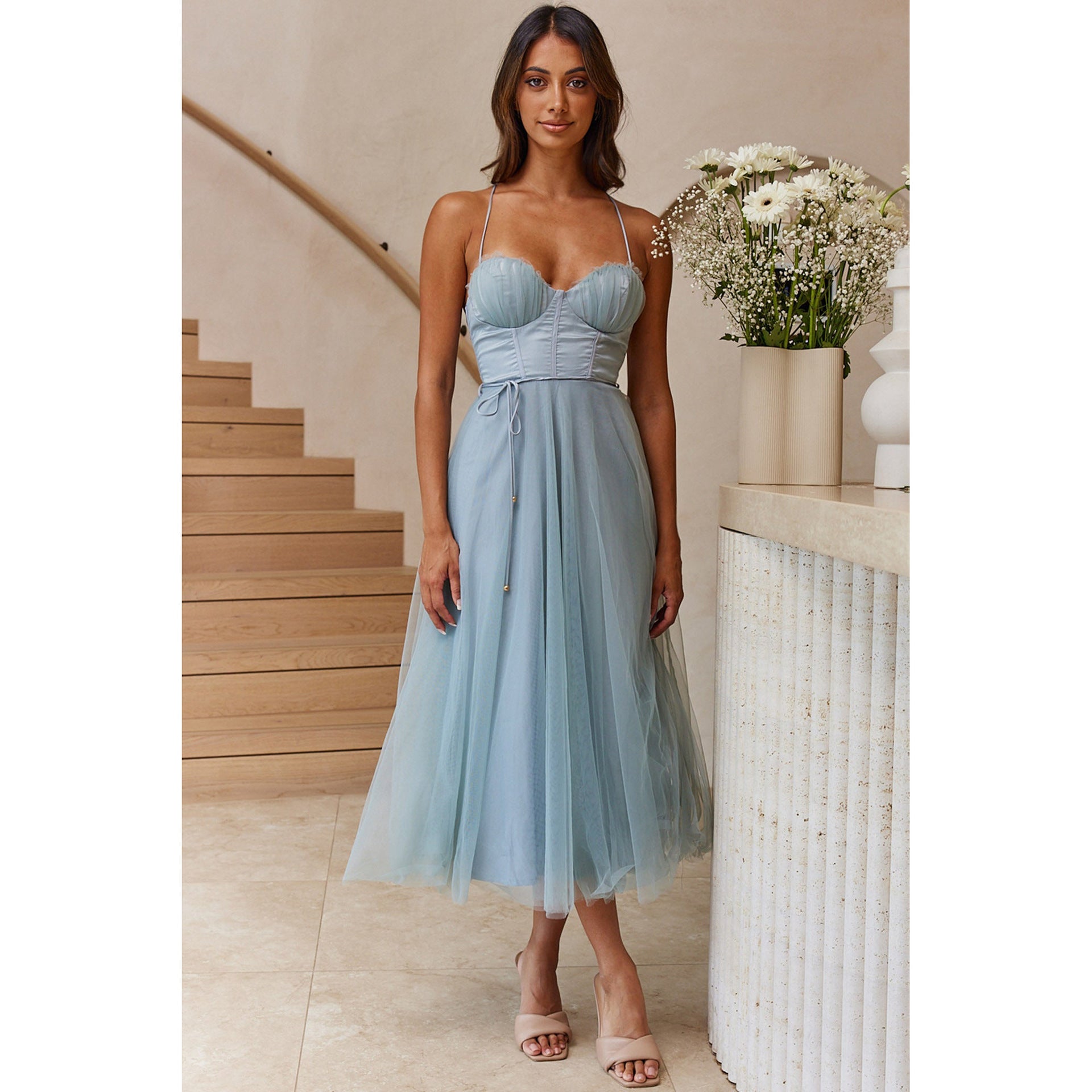 Crowned Energy CO. Light Blue / L Goddess Vibes Dresses Sling Casual Dress Women's Multi-color