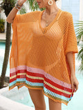 Slit Openwork V - Neck Half Sleeve Cover - Up - Crowned Energy CO.