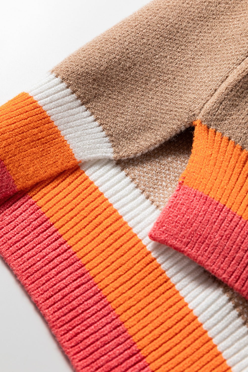 Crowned Energy CO. Smoke Gray / S / 52%Viscose+26%Polyester+22%Polyamide Dear-Lover Dropshipping Sweaters & Cardigans/Sweaters Smoke Gray Big Flower Pattern Contrast Striped Baggy Sweater