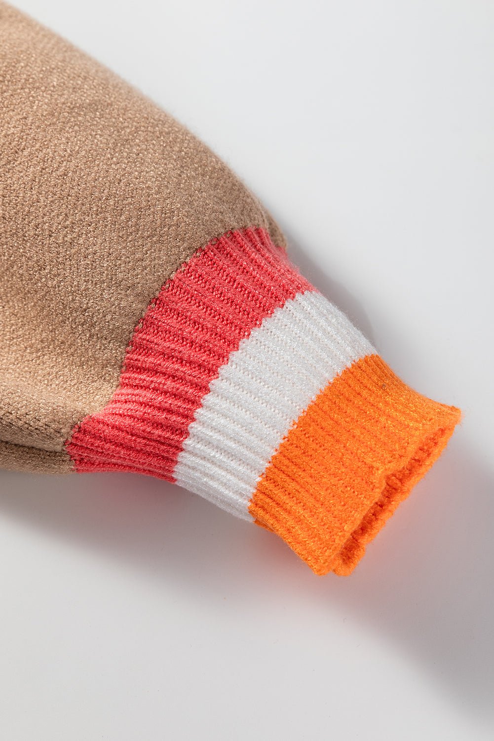 Crowned Energy CO. Smoke Gray / S / 52%Viscose+26%Polyester+22%Polyamide Dear-Lover Dropshipping Sweaters & Cardigans/Sweaters Smoke Gray Big Flower Pattern Contrast Striped Baggy Sweater