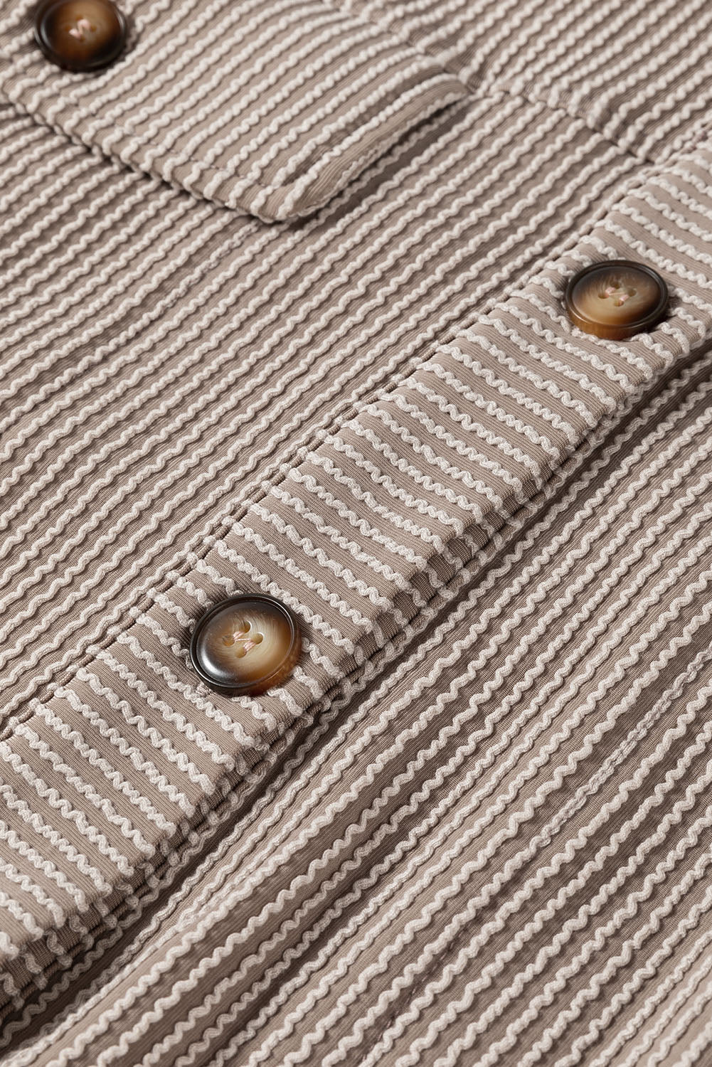 Crowned Energy CO. Smoke Gray / 1X / 75%Polyester+20%Viscose+5%Elastane Dear-Lover Dropshipping Plus Size/Plus Size Outerwear Smoke Gray Solid Corded Drop Shoulder Plus Size Shacket