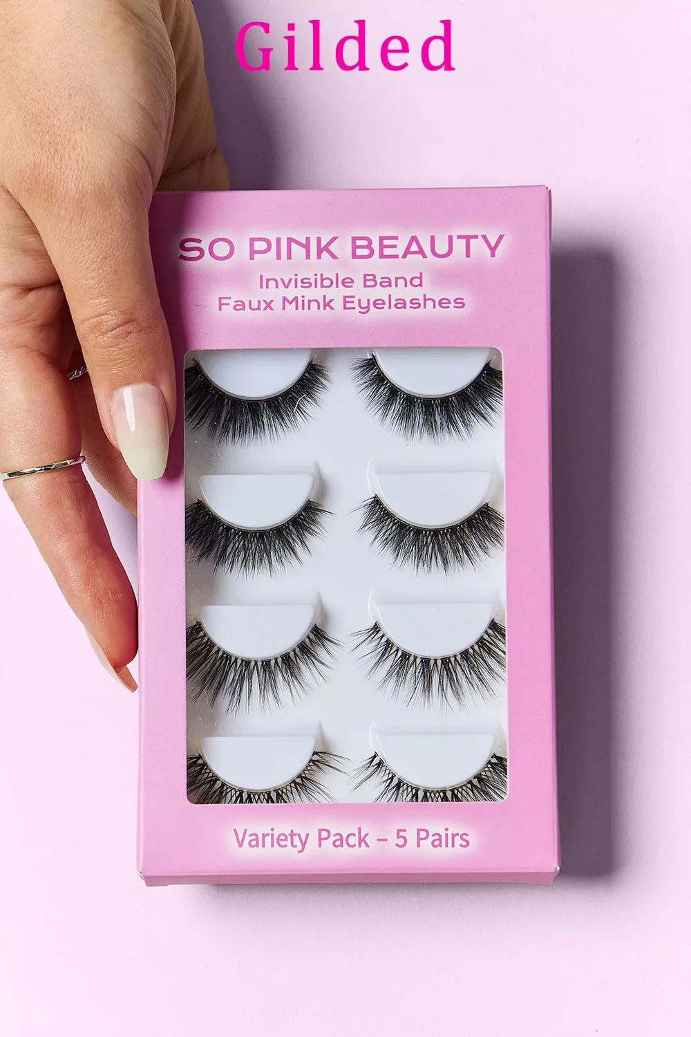 Crowned Energy CO. Gilded / One Size Trendsi Accessories SO PINK BEAUTY Faux Mink Eyelashes Variety Pack 5 Pairs