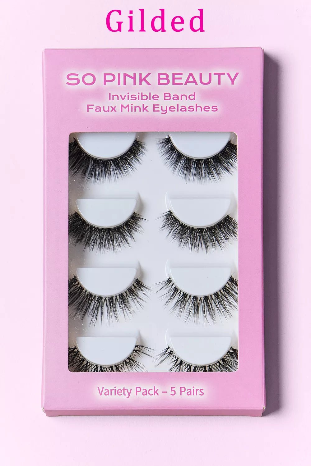 Crowned Energy CO. Gilded / One Size Trendsi Accessories SO PINK BEAUTY Faux Mink Eyelashes Variety Pack 5 Pairs