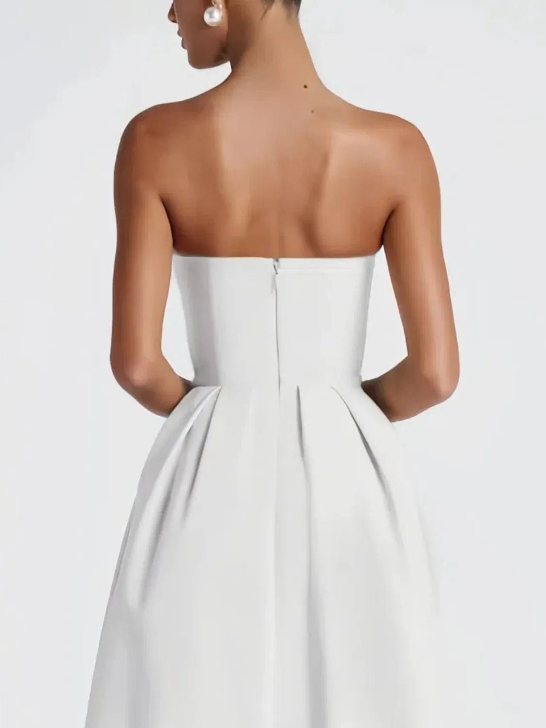 Crowned Energy CO. Hot Pink / S Trendsi Dresses/Midi Dresses Solid Color Tube Midi Dress