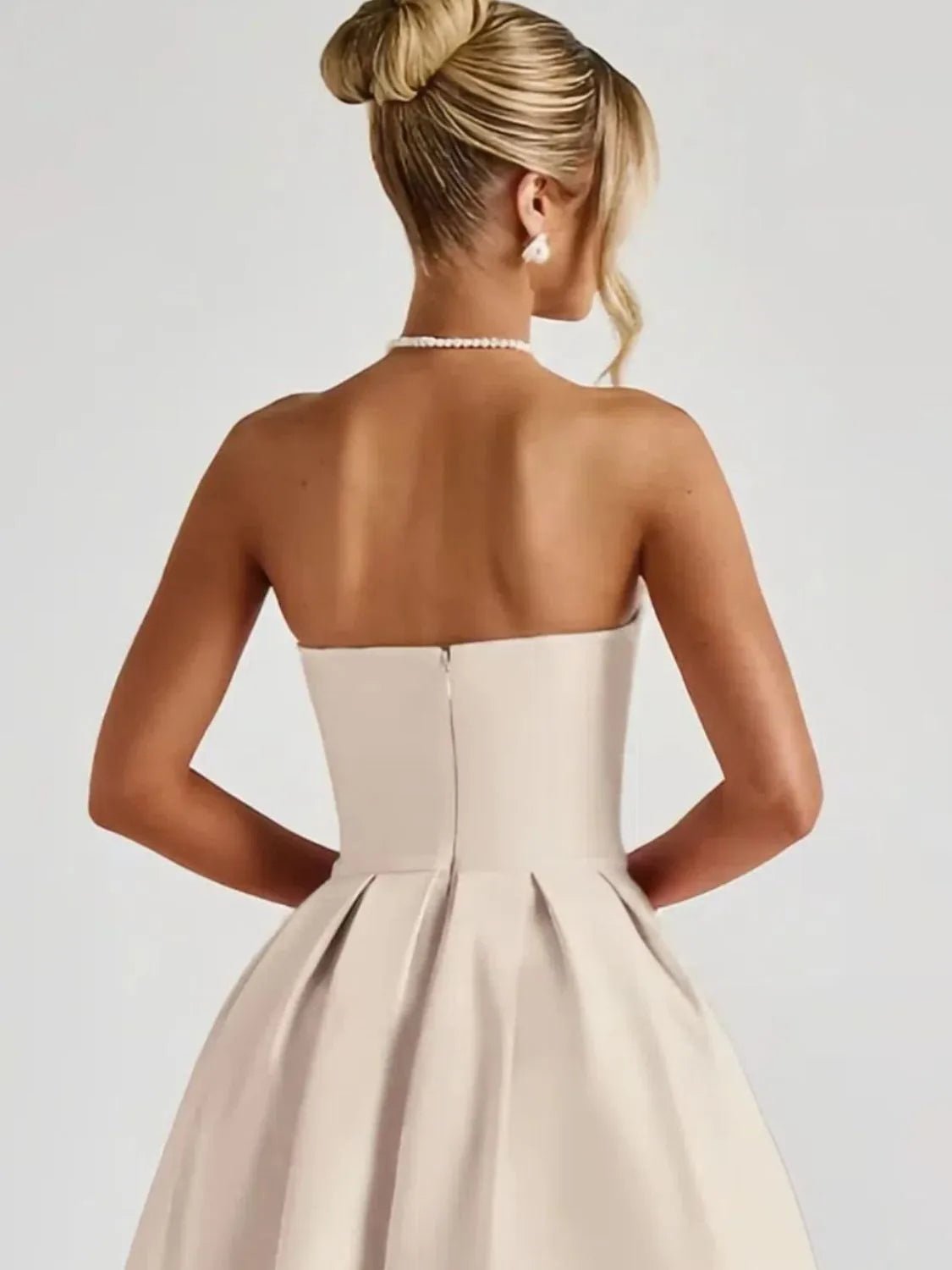 Crowned Energy CO. Hot Pink / S Trendsi Dresses/Midi Dresses Solid Color Tube Midi Dress