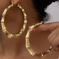 Crowned Energy CO. Gold / One Size Trendsi EARINGS Stainless Steel Textured Hoop Earrings
