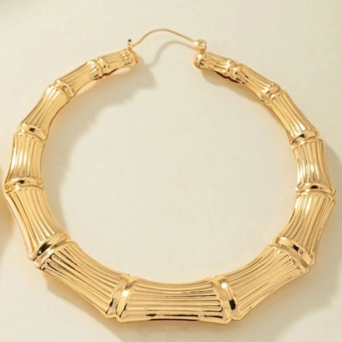 Crowned Energy CO. Gold / One Size Trendsi EARINGS Stainless Steel Textured Hoop Earrings