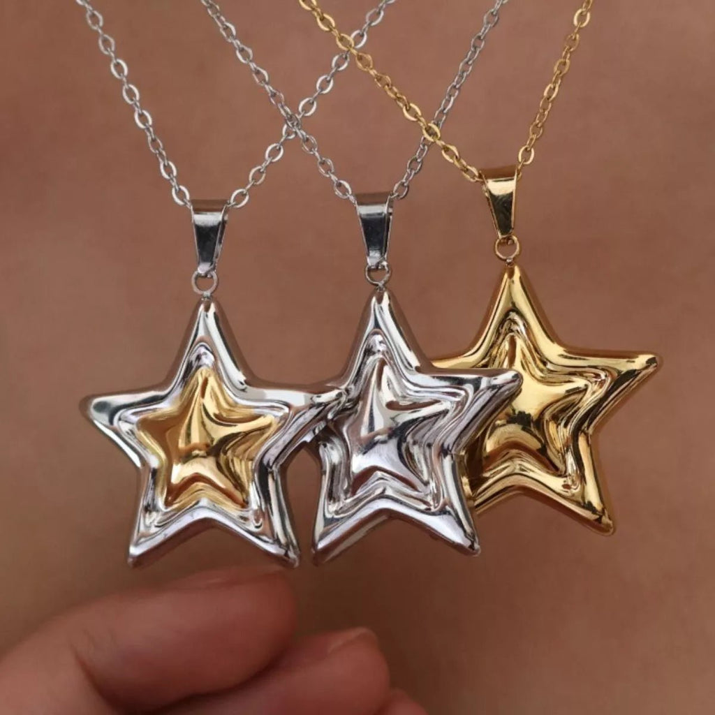 Crowned Energy CO. Gold / One Size Trendsi Accessories Stainless Steel Zircon Star Necklace