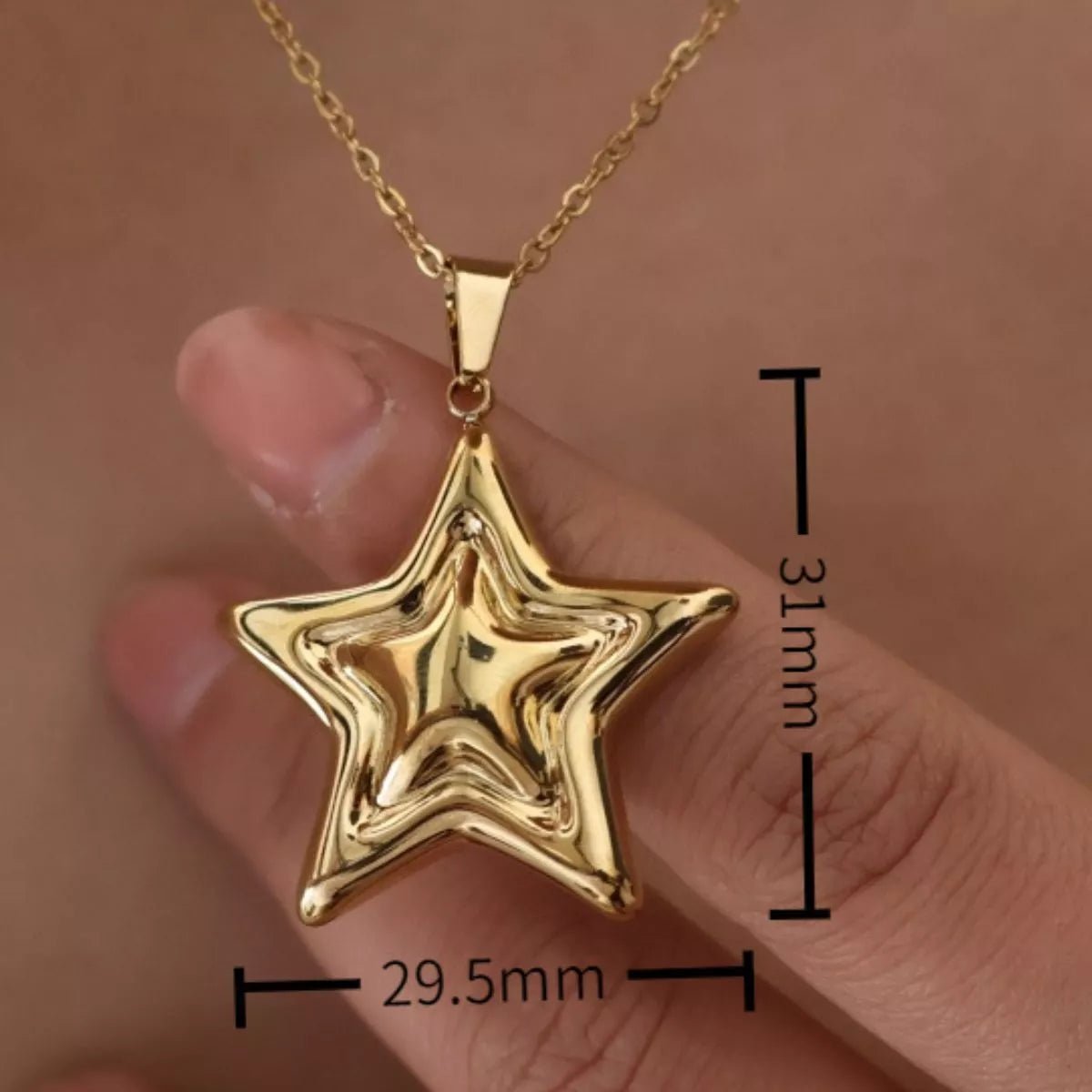 Crowned Energy CO. Gold / One Size Trendsi Accessories Stainless Steel Zircon Star Necklace