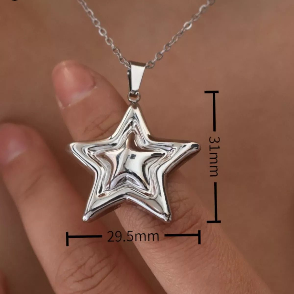 Crowned Energy CO. Silver / One Size Trendsi Accessories Stainless Steel Zircon Star Necklace
