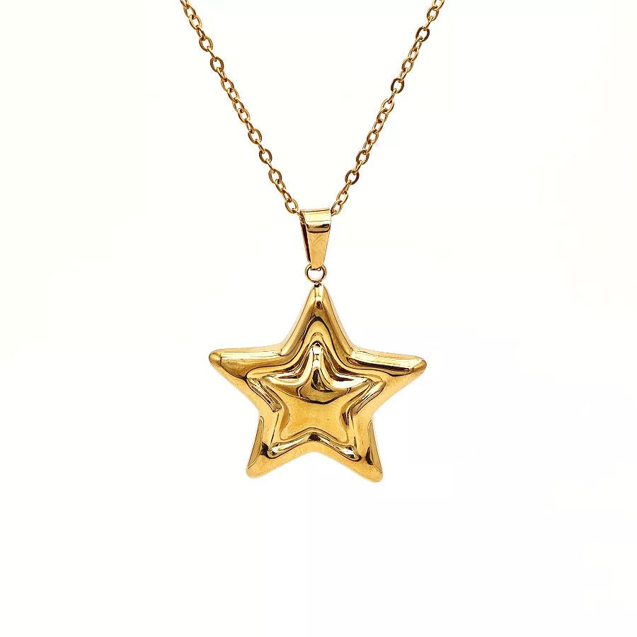 Crowned Energy CO. Gold / One Size Trendsi Accessories Stainless Steel Zircon Star Necklace