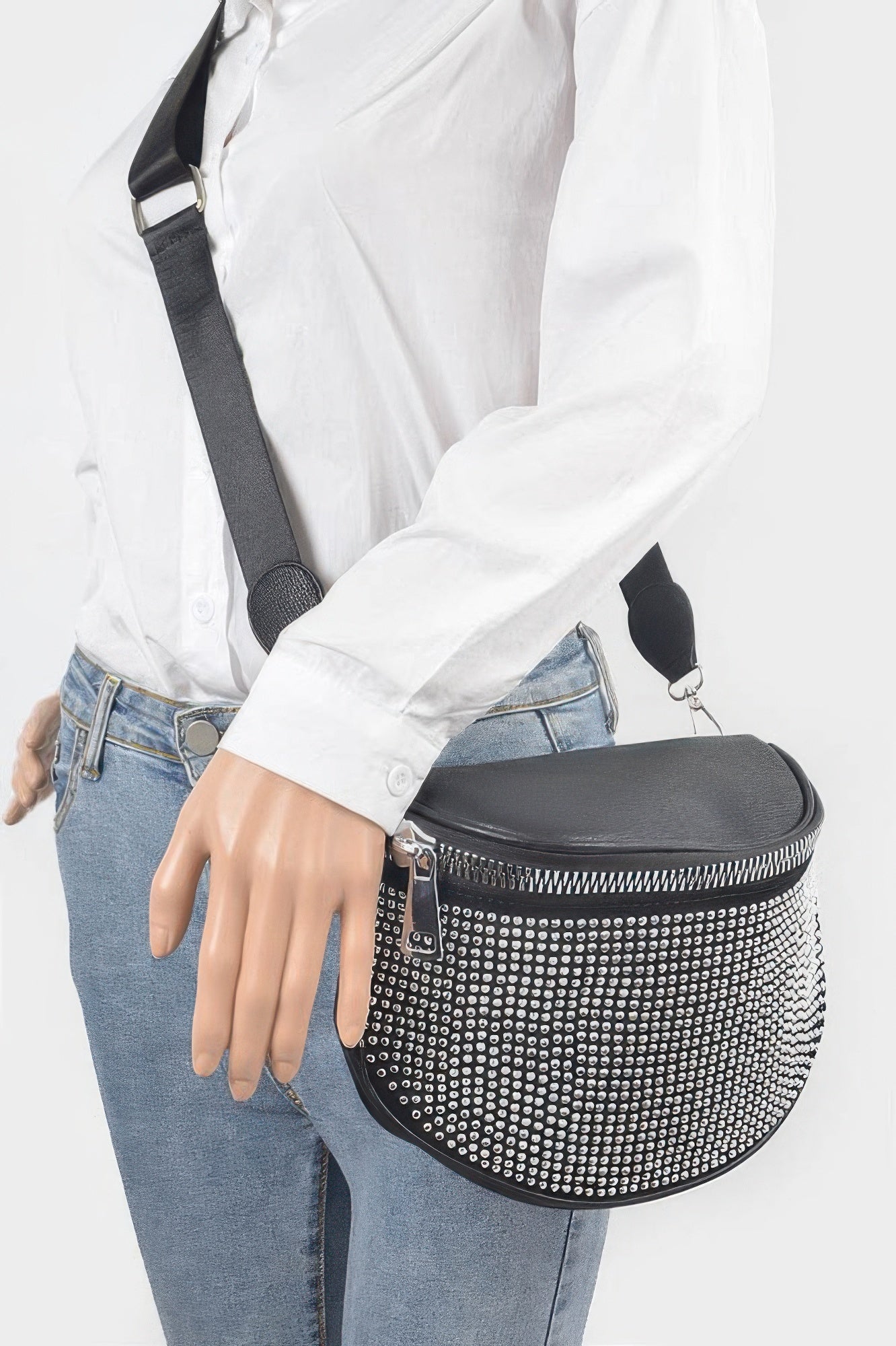 Stone Studded Crossbody Bag - Crowned Energy CO.