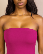 Strapless Bodycon Midi Dress – Curve - Hugging Fit - Crowned Energy CO.