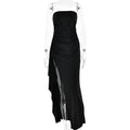 Crowned Energy CO. Black / 2XL Goddess Vibes Dresses Strapless Split Long Dress Summer Fashion Pleated Bridesmaid Dress For Womens Party Wedding Clothing