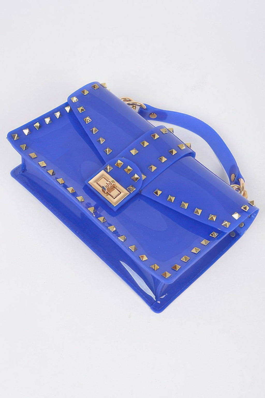 Studded Colorful Transparent Clutch - Crowned Energy CO.