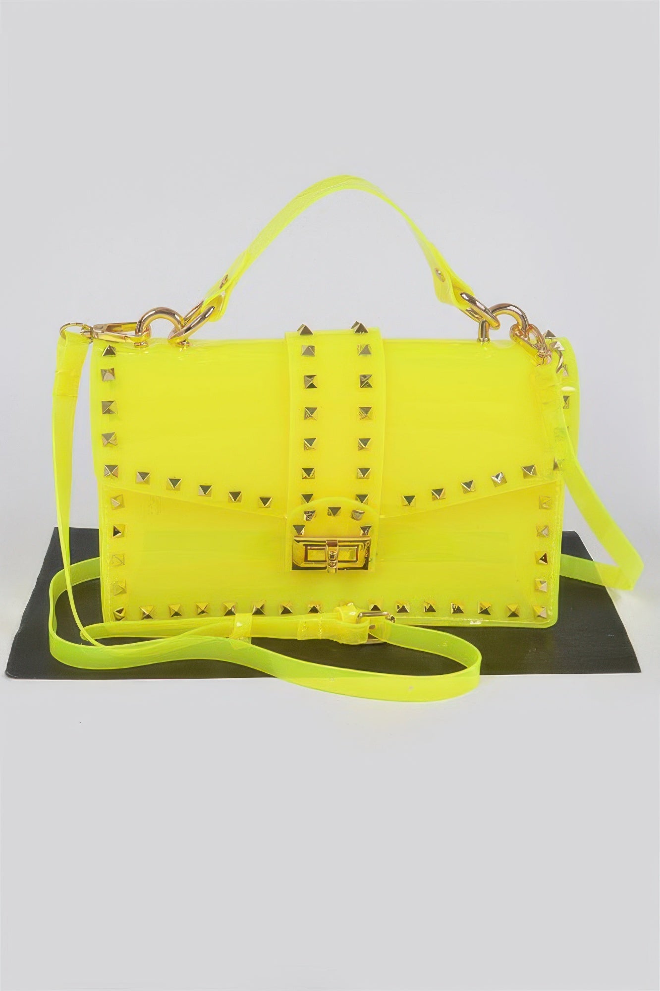 Studded Colorful Transparent Clutch - Crowned Energy CO.