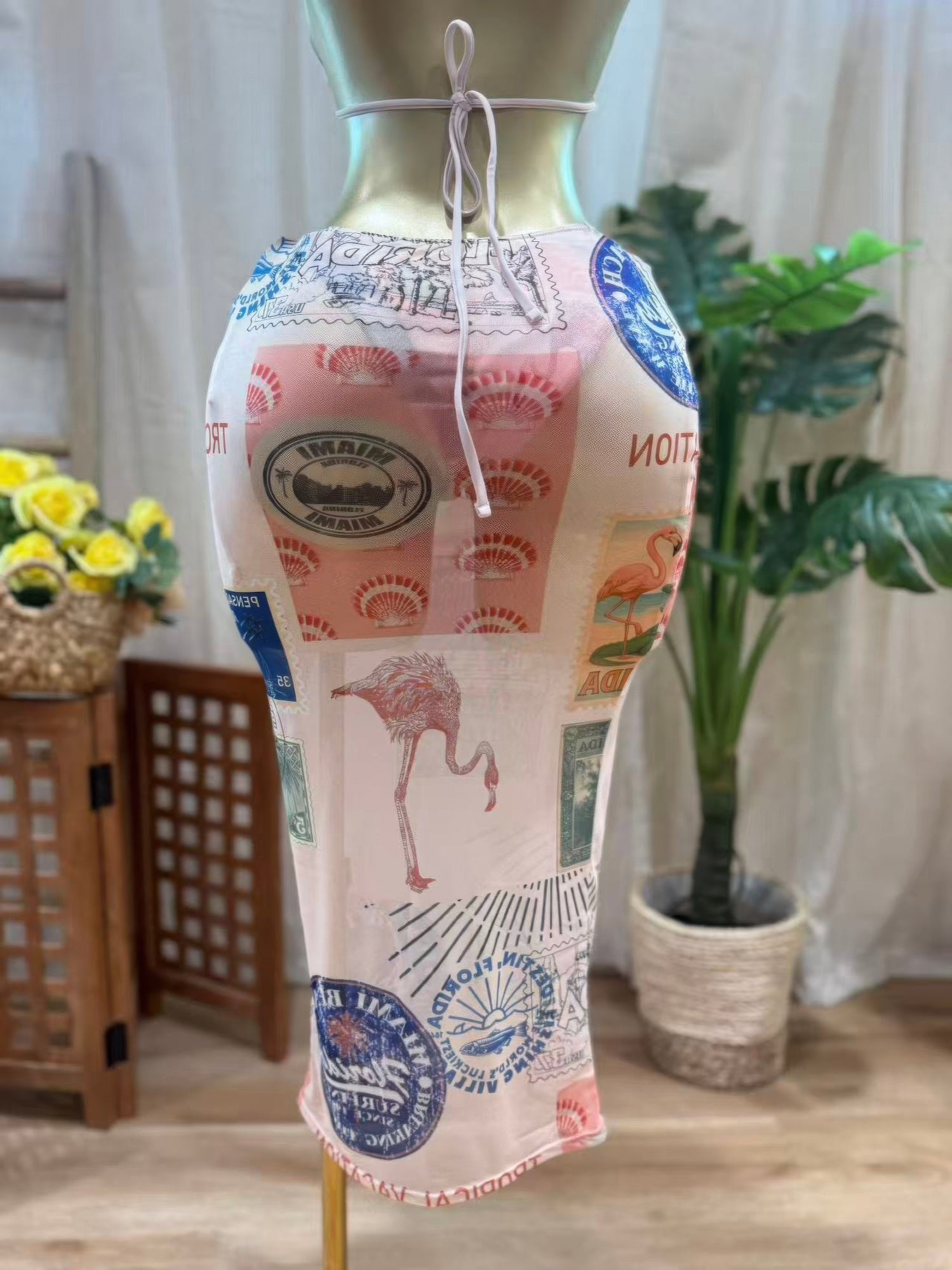 Sunstamp Mesh Midi Skirt - Crowned Energy CO.