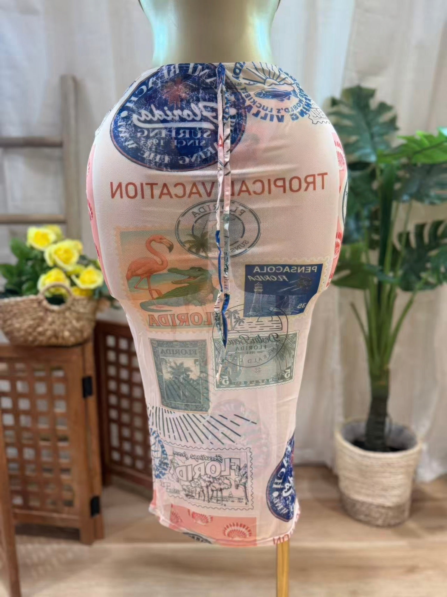 Sunstamp Mesh Midi Skirt - Crowned Energy CO.