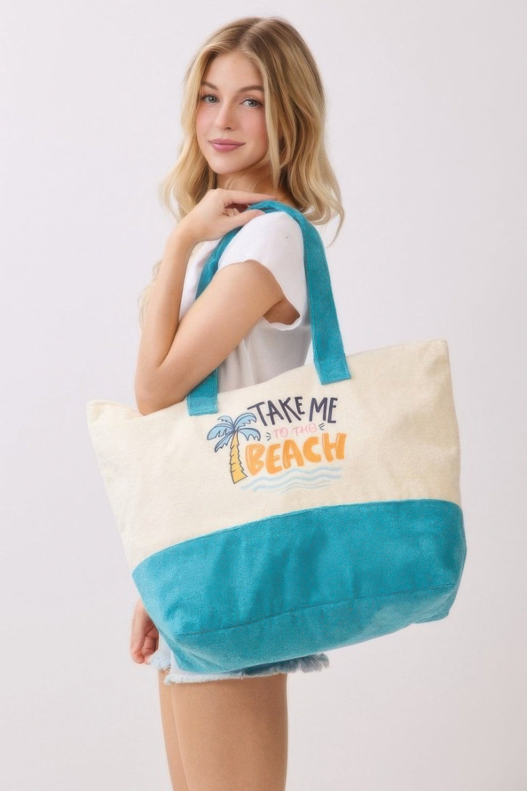 Take Me To The Beach Terry Tote - Crowned Energy CO.