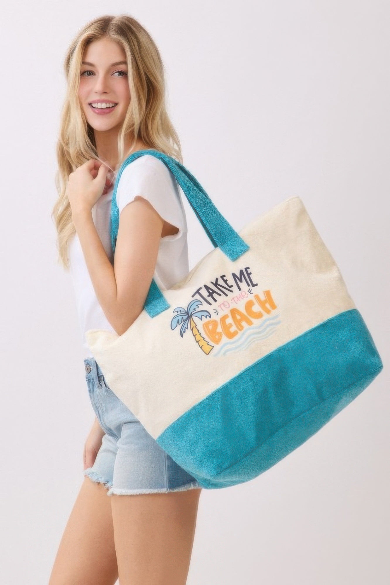 Take Me To The Beach Terry Tote - Crowned Energy CO.