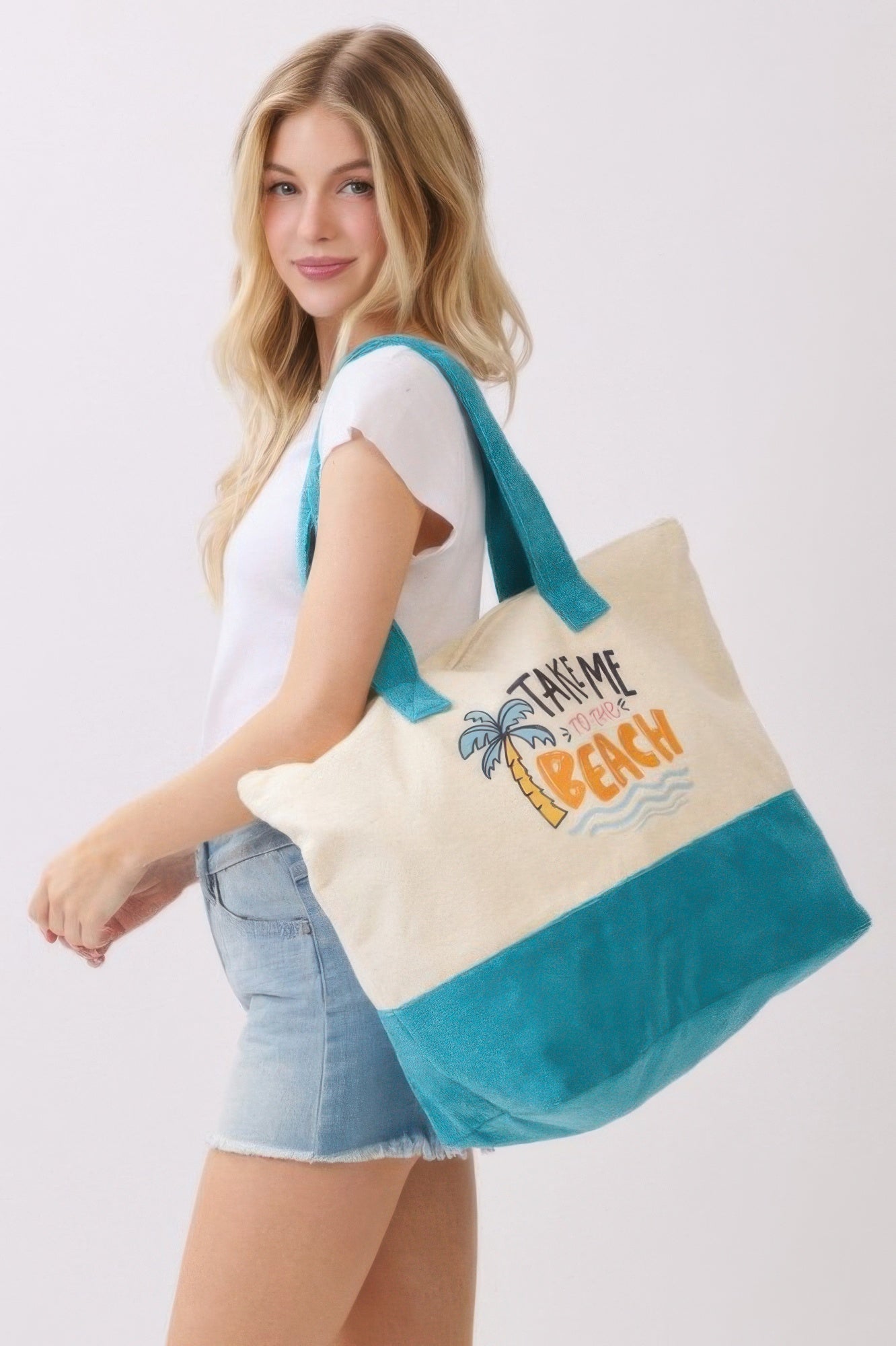 Take Me To The Beach Terry Tote - Crowned Energy CO.