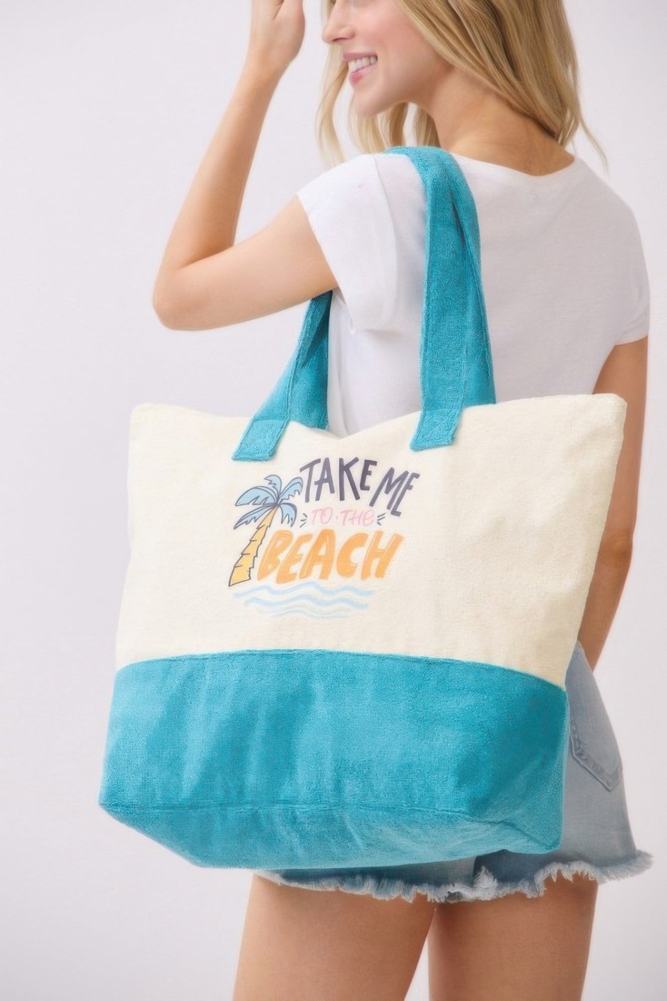 Take Me To The Beach Terry Tote - Crowned Energy CO.