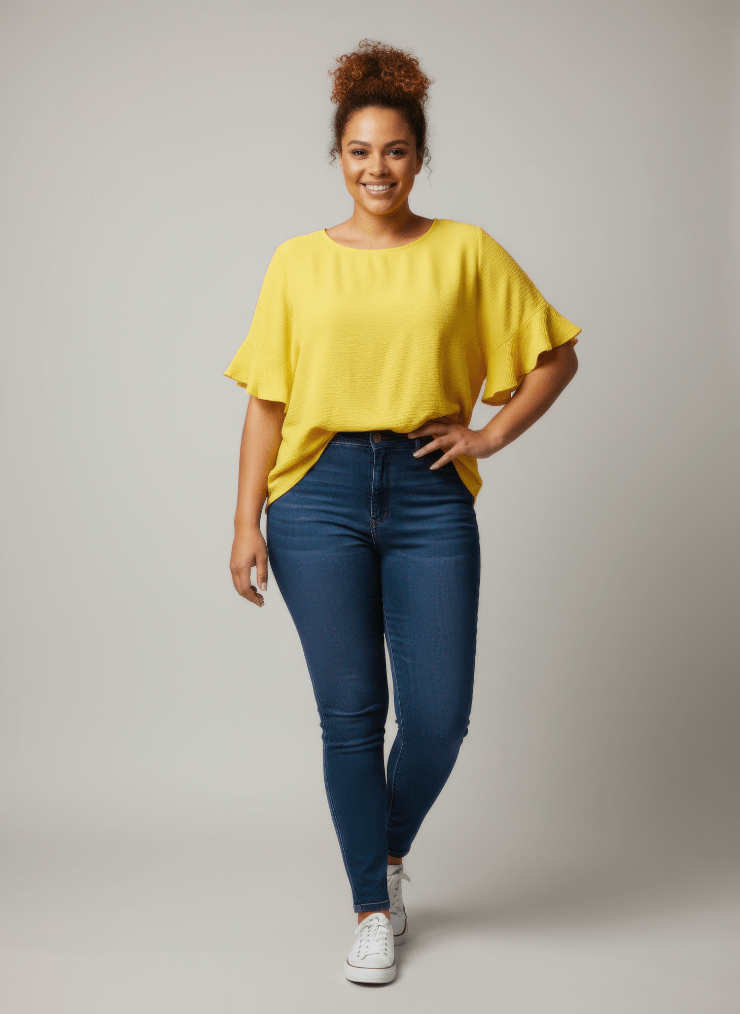 Textured Ruffle Sleeve Short Sleeve Top - Crowned Energy CO.