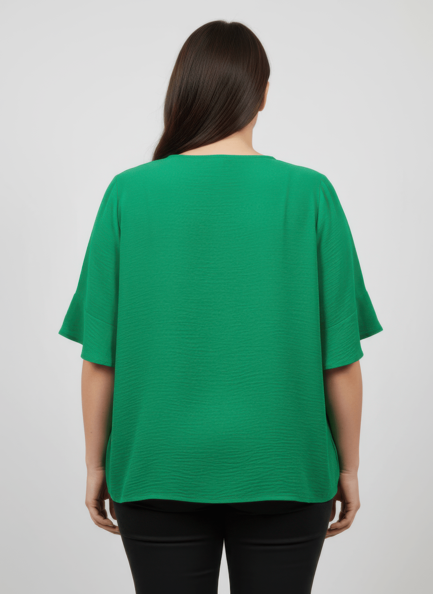 Textured Ruffle Sleeve Short Sleeve Top - Crowned Energy CO.