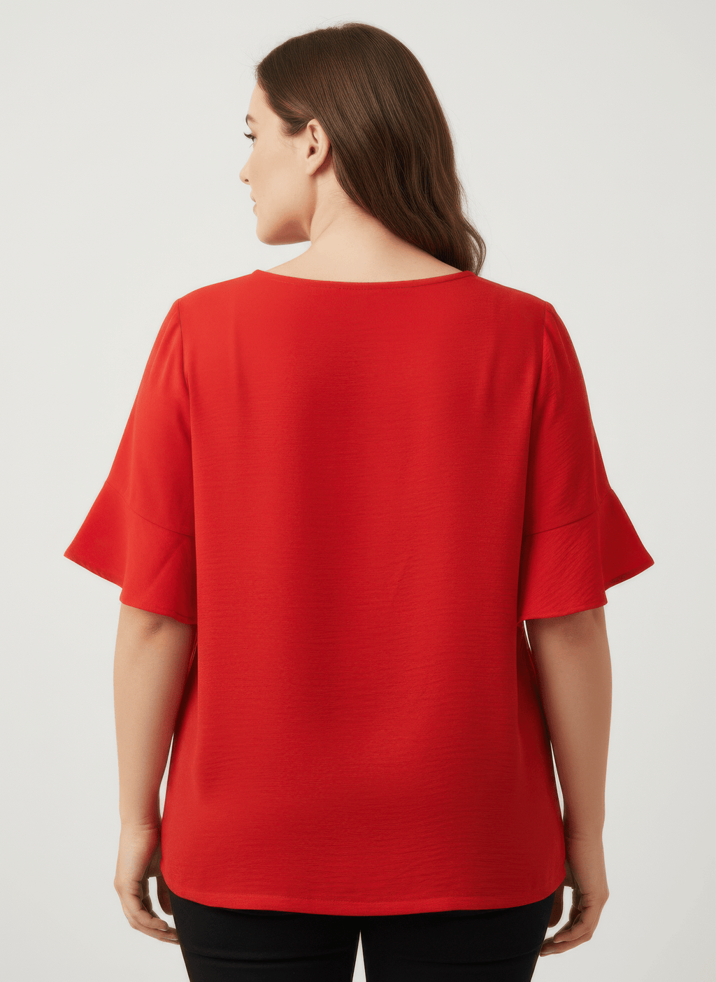 Textured Ruffle Sleeve Short Sleeve Top - Crowned Energy CO.