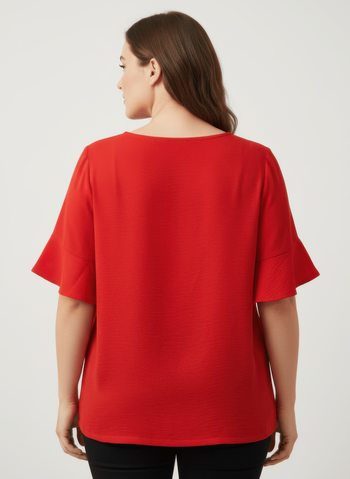 Textured Ruffle Sleeve Short Sleeve Top - Crowned Energy CO.